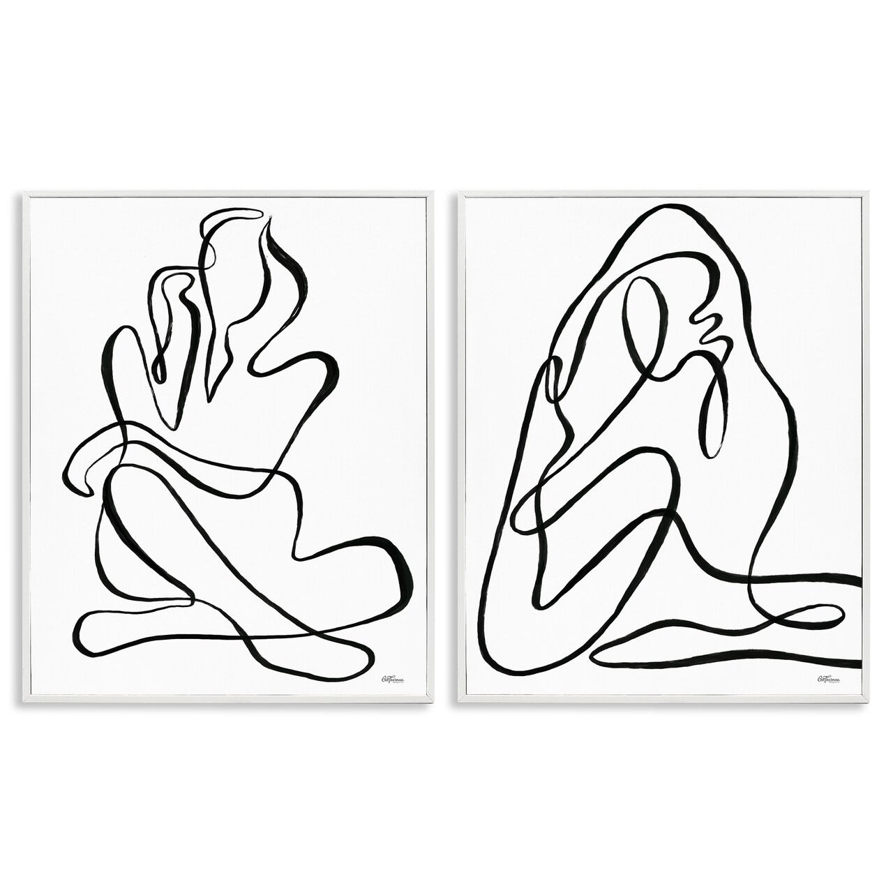 Stupell Industries Minimalist Female Figure 2 pc Framed Giclee Wall Art Set Design by Cat Thurman Designs
